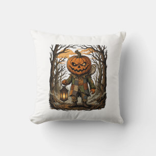Halloween Creepy Pumpkin Scarecrow Lantern Owl Hau Cushion