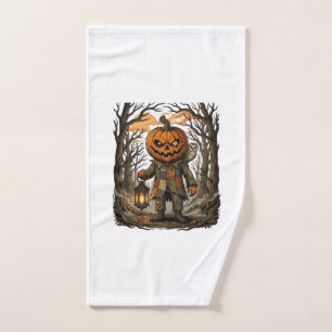 Halloween Creepy Pumpkin Scarecrow Lantern Owl Hau Hand Towel