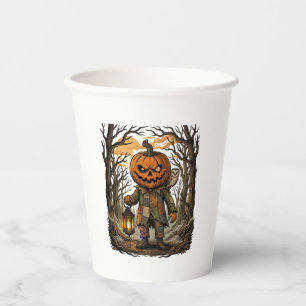 Halloween Creepy Pumpkin Scarecrow Lantern Owl Hau Paper Cups