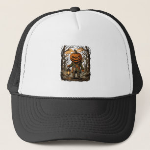 Halloween Creepy Pumpkin Scarecrow Lantern Owl Hau Trucker Hat