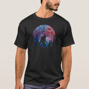 Halloween Creepy Sasquatch In The Cemetery Spooky T-Shirt