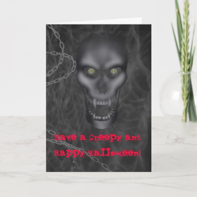 Halloween - Creepy Skull Postcard, Greeting cards (Front)