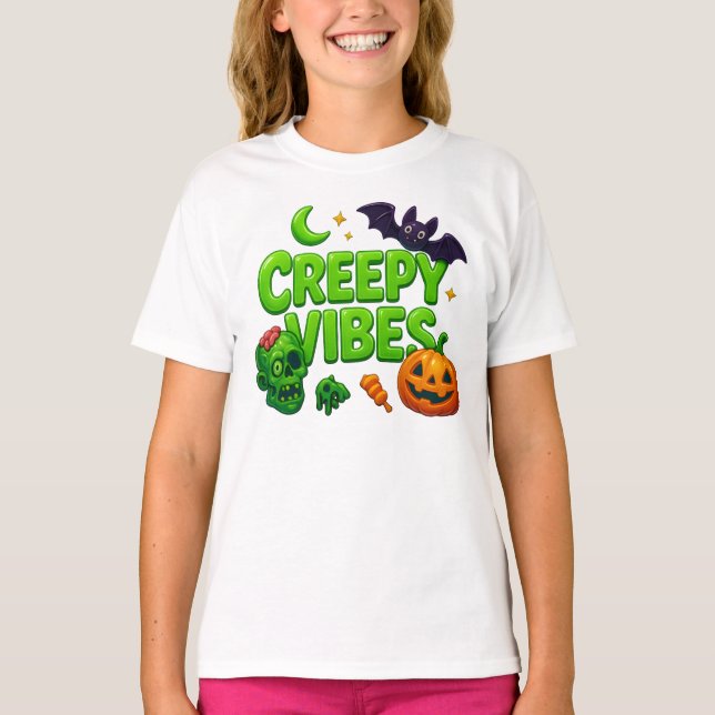 Halloween Creepy Vibes Clothes Outfit Unisex T-Shirt (Front)
