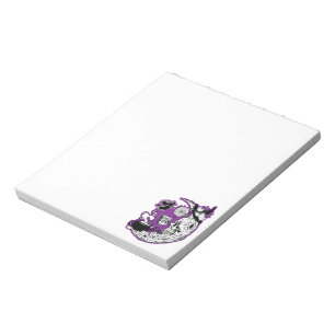 Halloween Crescent Moon Witch Skull Notepad