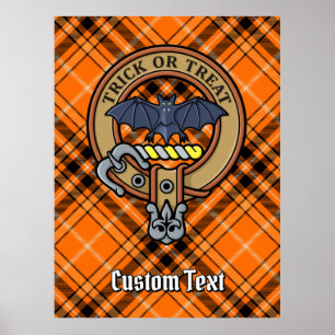 Halloween Crest over Tartan Poster