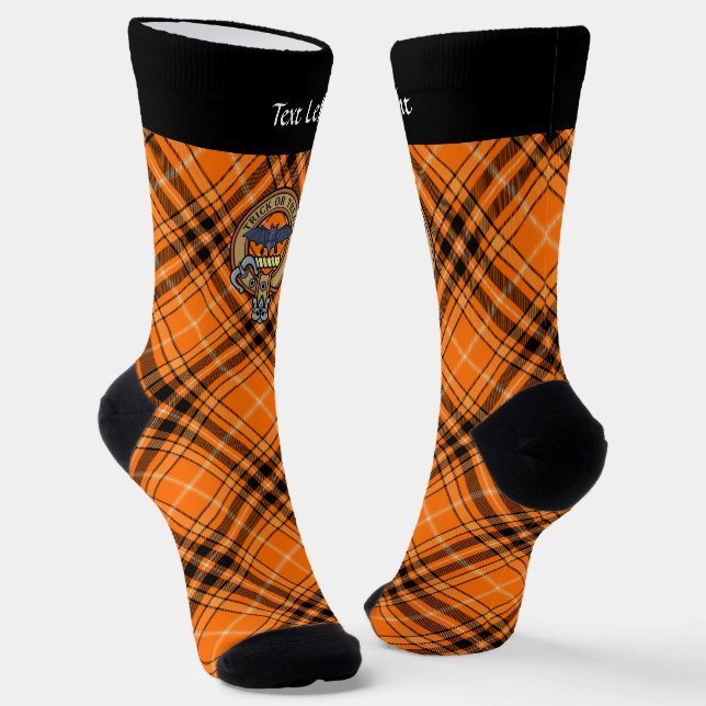 Halloween Crest over Tartan Socks (Angled)