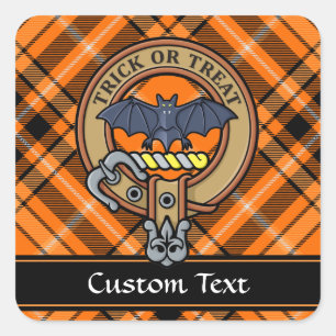 Halloween Crest over Tartan Square Sticker