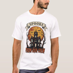 Halloween Crew Shirt Vintage Haunted House Design_