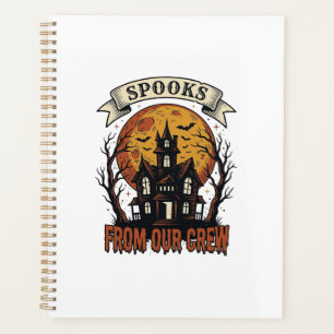 Halloween Crew Shirt Vintage Haunted House Design_ Planner