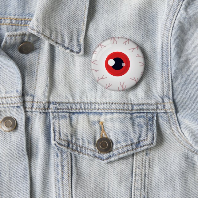 Halloween Crimson Red Eye Eyeball Scary Outfit Bag 6 Cm Round Badge (In Situ)