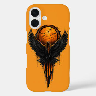 Halloween Crow Art Paint Splatter Graphic iPhone 16 Case