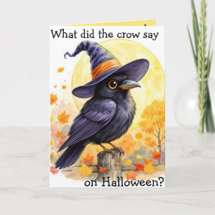 "Halloween Crow" Children's Joke Halloween Card