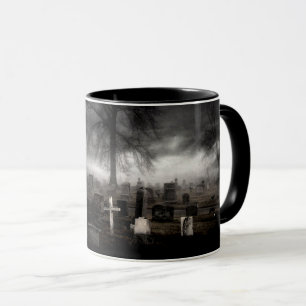 Halloween Crow Graveyard Mug