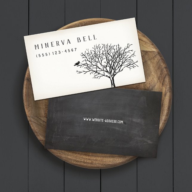 Halloween  Crow on Tree Calling Card (Creator Uploaded)