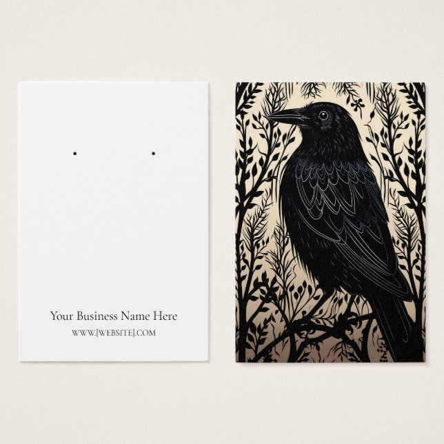 Halloween Crow Raven Earring Display Card (Front & Back)