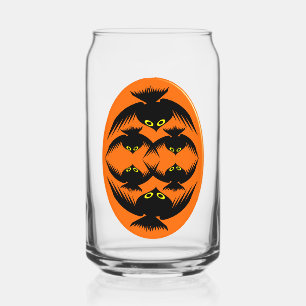 Halloween Crows Can Glass