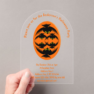 Halloween Crows Custom Acrylic Invitations