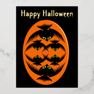 Halloween Crows Custom Foil Holiday Postcard