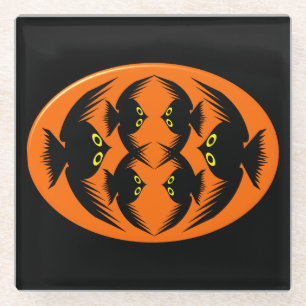 Halloween Crows Glass Coaster