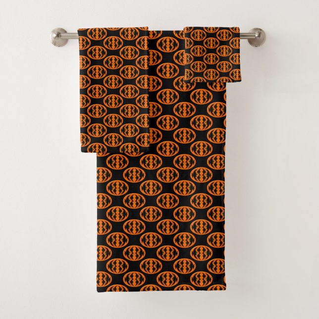 Halloween Crows Patterned Towels (Insitu)