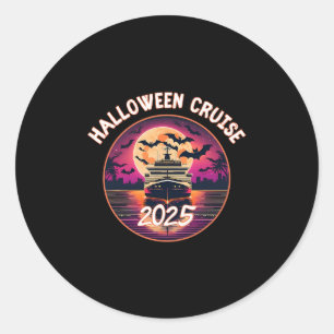 Halloween Cruise 2025 Moonlight Ship Ocean Byts An Classic Round Sticker