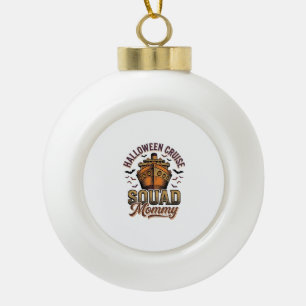 Halloween Cruise Mummy Vintage Ship Squad Design_1 Ceramic Ball Christmas Ornament