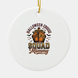 Halloween Cruise Mummy Vintage Ship Squad Design_1 Ceramic Tree Decoration