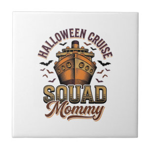 Halloween Cruise Mummy Vintage Ship Squad Design_1 Tile