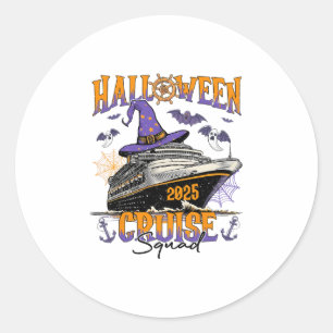 Halloween Cruise Squad 2025 Matching Cruising Crew Classic Round Sticker