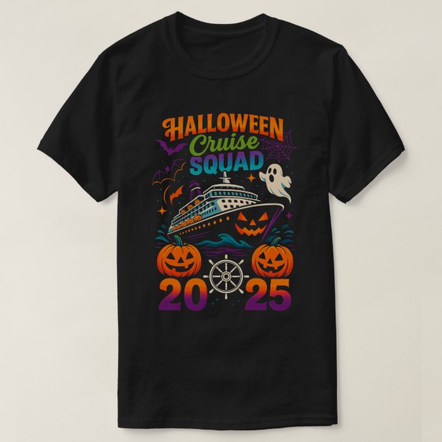 Halloween Cruise Squad 2025 Matching Cruising Crew T-Shirt (Design Front)