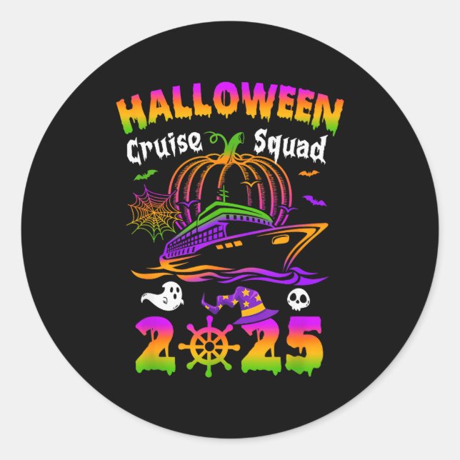 Halloween Cruise Squad 2025 Pumpkin Soky Season Fa Classic Round Sticker (Front)