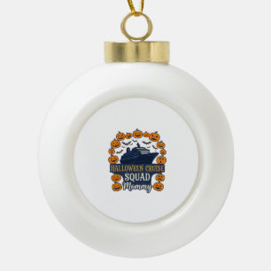 Halloween Cruise Squad Mummy Ship Pumpkins Bats_1 Ceramic Ball Christmas Ornament