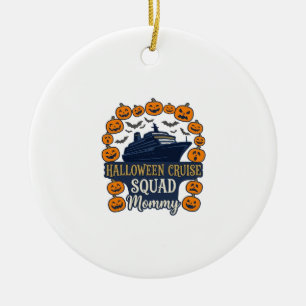 Halloween Cruise Squad Mummy Ship Pumpkins Bats_1 Ceramic Tree Decoration