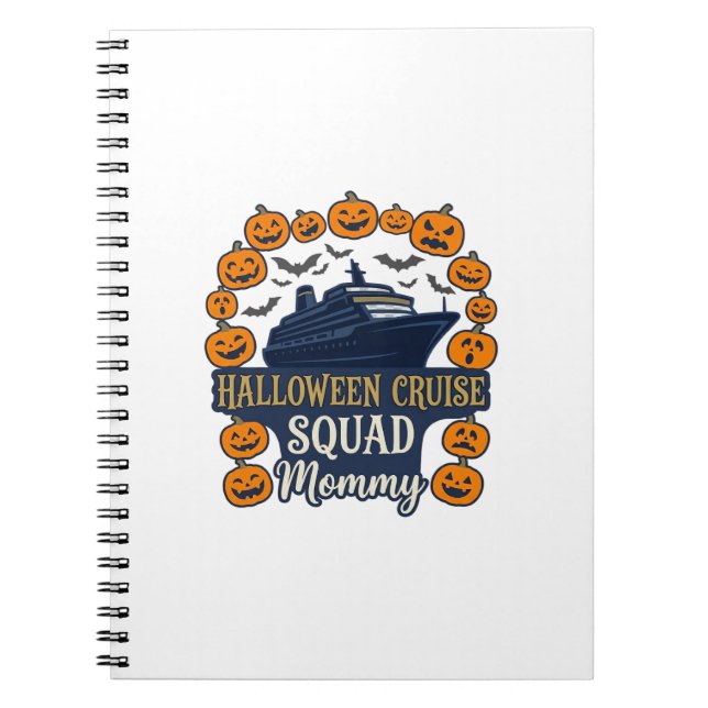 Halloween Cruise Squad Mummy Ship Pumpkins Bats_1 Notebook (Front)