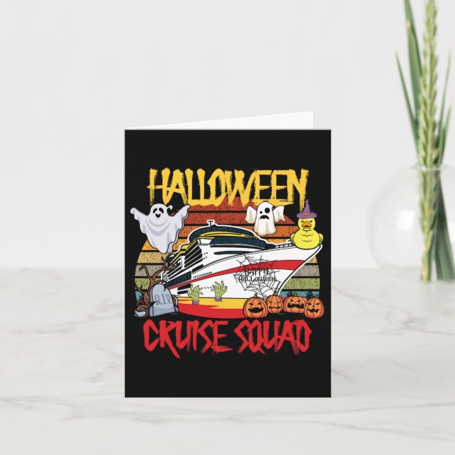Halloween Cruise Squad Rubber Duck Hunting Ship Bo Card (Front)