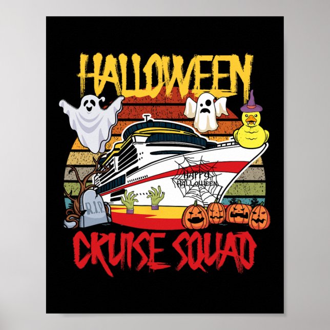 Halloween Cruise Squad Rubber Duck Hunting Ship Bo Poster (Front)