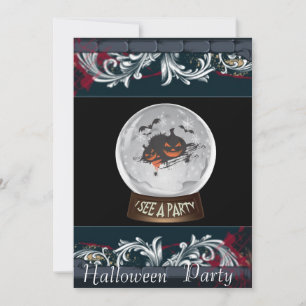 halloween crystal ball party invitation