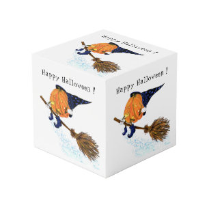 Halloween Cube Witch Pumpkin Flying Broom