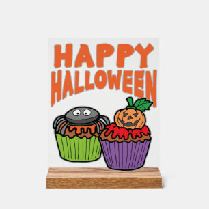 Halloween cupcakes acrylic sign