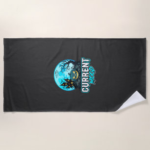 Halloween Current Mood Haunted Pumpkin Beach Towel