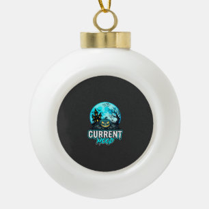 Halloween Current Mood Haunted Pumpkin Ceramic Ball Christmas Ornament
