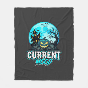 Halloween Current Mood Haunted Pumpkin Fleece Blanket