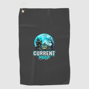 Halloween Current Mood Haunted Pumpkin Golf Towel