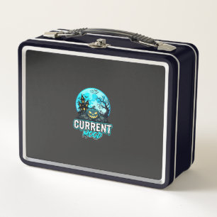 Halloween Current Mood Haunted Pumpkin Metal Lunch Box