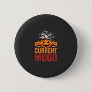 Halloween Current Mood Pumpkin Tree Design 6 Cm Round Badge