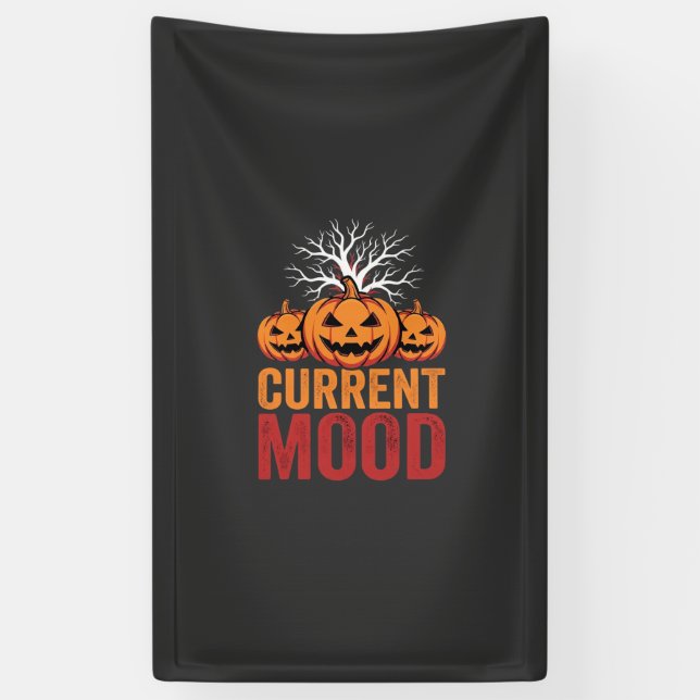 Halloween Current Mood Pumpkin Tree Design Banner (Vertical)