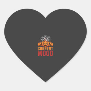 Halloween Current Mood Pumpkin Tree Design Heart Sticker
