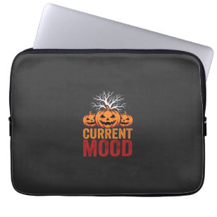 Halloween Current Mood Pumpkin Tree Design Laptop Sleeve