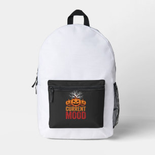 Halloween Current Mood Pumpkin Tree Design Printed Backpack