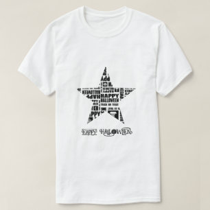 Halloween Custom Cool Whimsical Typography Black T-Shirt